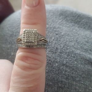 Sterling silver wedding set